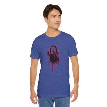 Locked Up Graphic Tee — Dark Splatter Lock Design