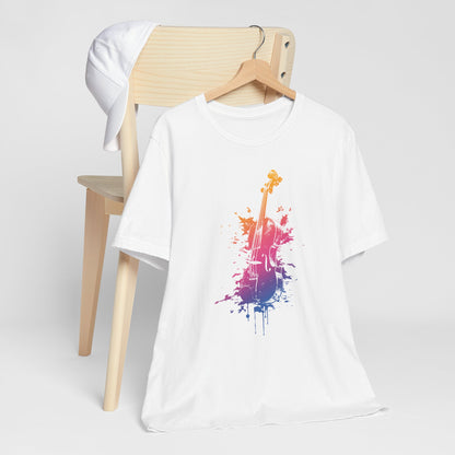 Colorful Violin Splash T-Shirt — Watercolor Musician Tee for Violinists & Music Lovers
