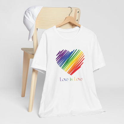 Rainbow Heart Tee — "Love is Love" Pride T-Shirt