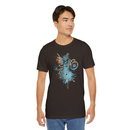 Motocross Splash Graphic Tee — Dirt Bike Rider Art T-Shirt