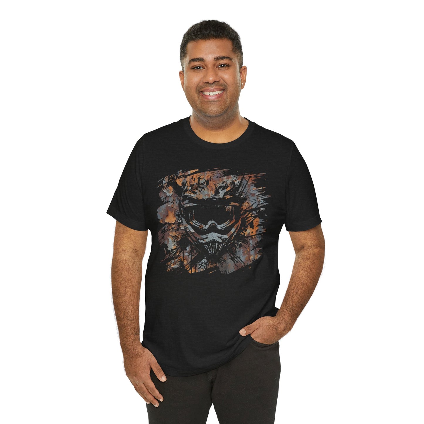 Motorcross Helmet T-Shirt — Distressed Brushstroke Animal Graphic Tee