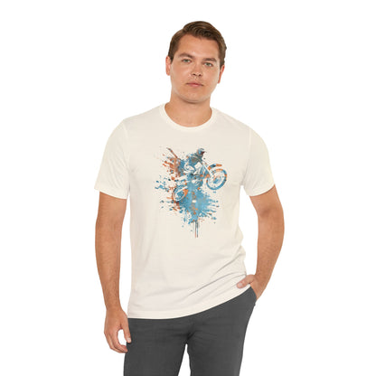 Motocross Splash Graphic Tee — Dirt Bike Rider Art T-Shirt