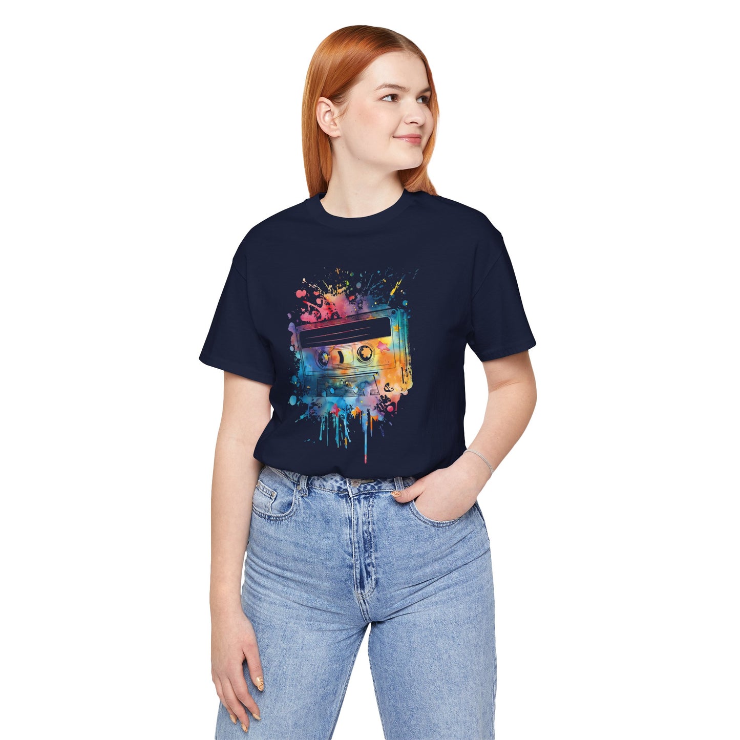 Retro Watercolor Cassette Tape T-Shirt — Vintage Music Tee