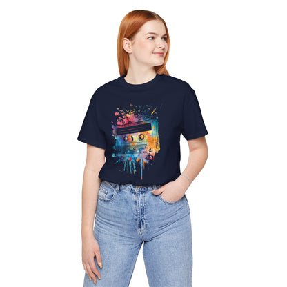 Retro Watercolor Cassette Tape T-Shirt — Vintage Music Tee