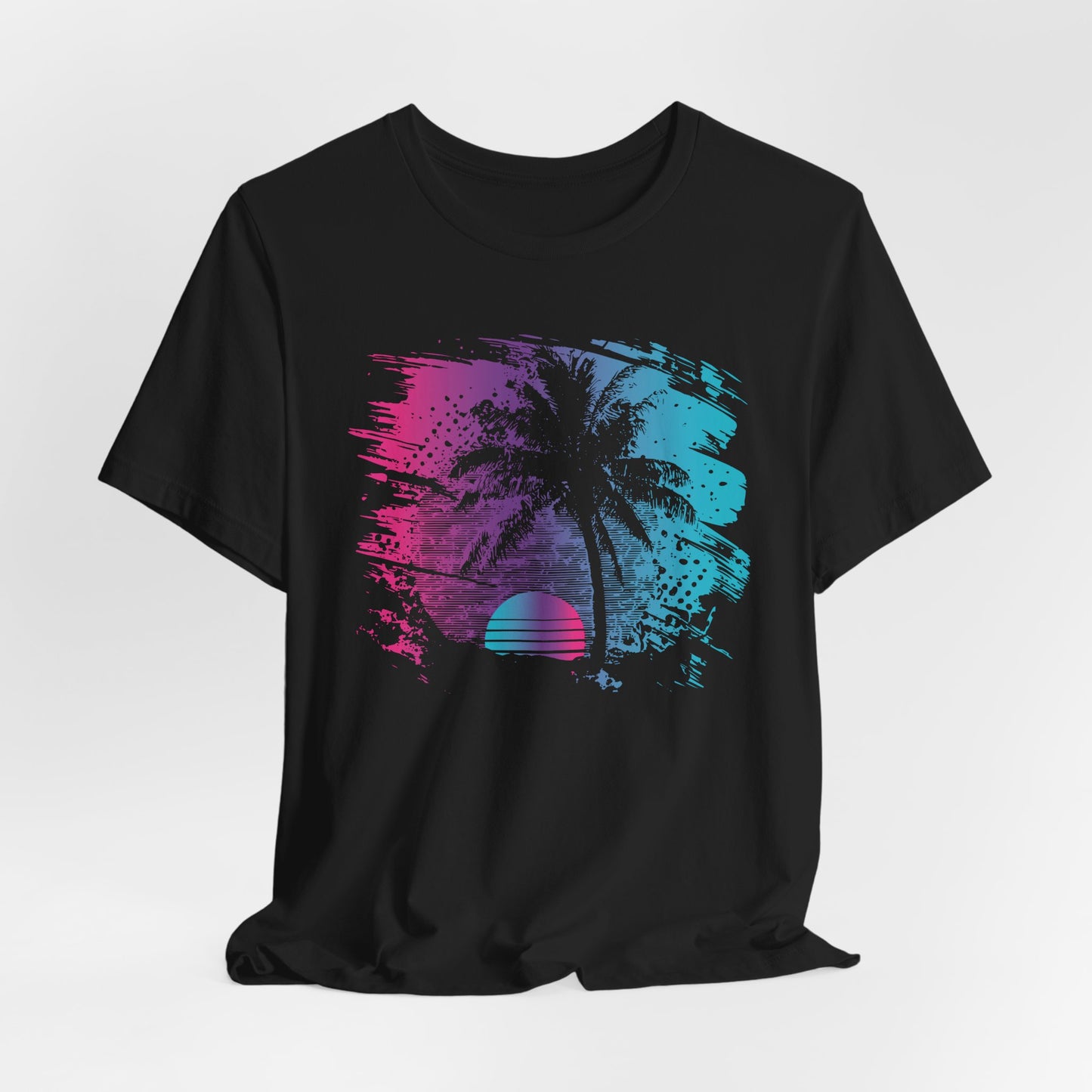 Retro Palm Sunset Tee — Vintage Beach Palm Tree T-Shirt