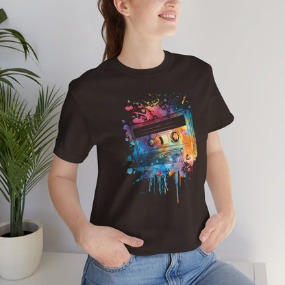 Retro Watercolor Cassette Tape T-Shirt — Vintage Music Tee