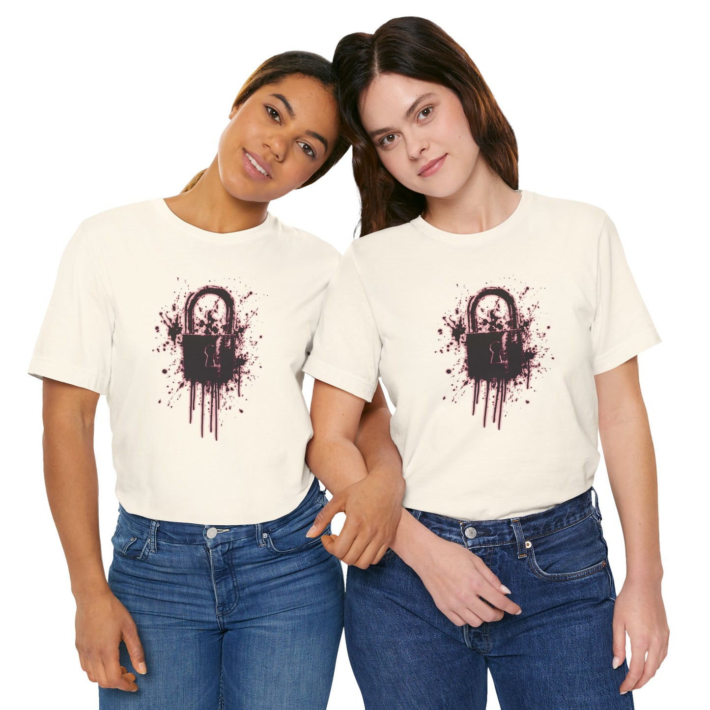 Locked Up Graphic Tee — Dark Splatter Lock Design