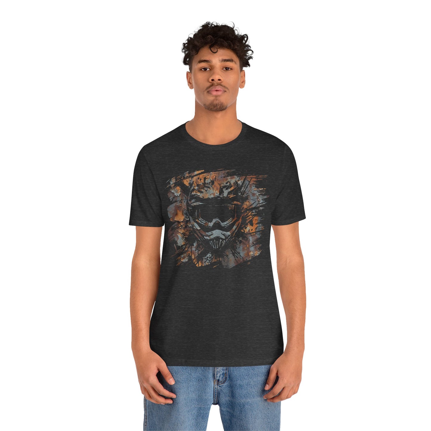 Motorcross Helmet T-Shirt — Distressed Brushstroke Animal Graphic Tee