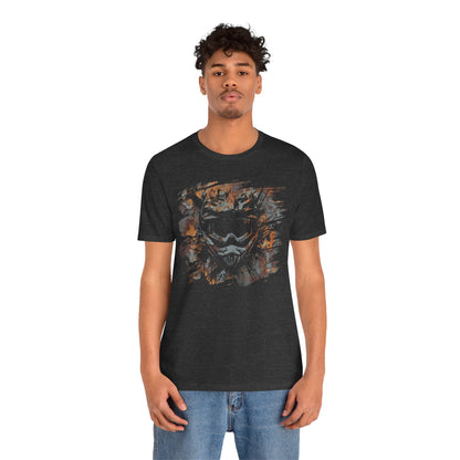 Motorcross Helmet T-Shirt — Distressed Brushstroke Animal Graphic Tee