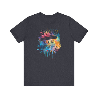 Retro Watercolor Cassette Tape T-Shirt — Vintage Music Tee
