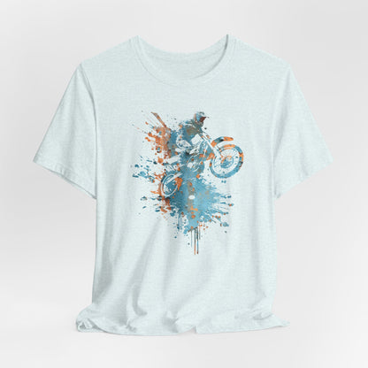 Motocross Splash Graphic Tee — Dirt Bike Rider Art T-Shirt