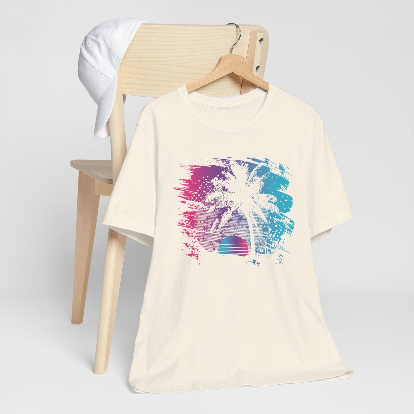 Retro Palm Sunset Tee — Vintage Beach Palm Tree T-Shirt