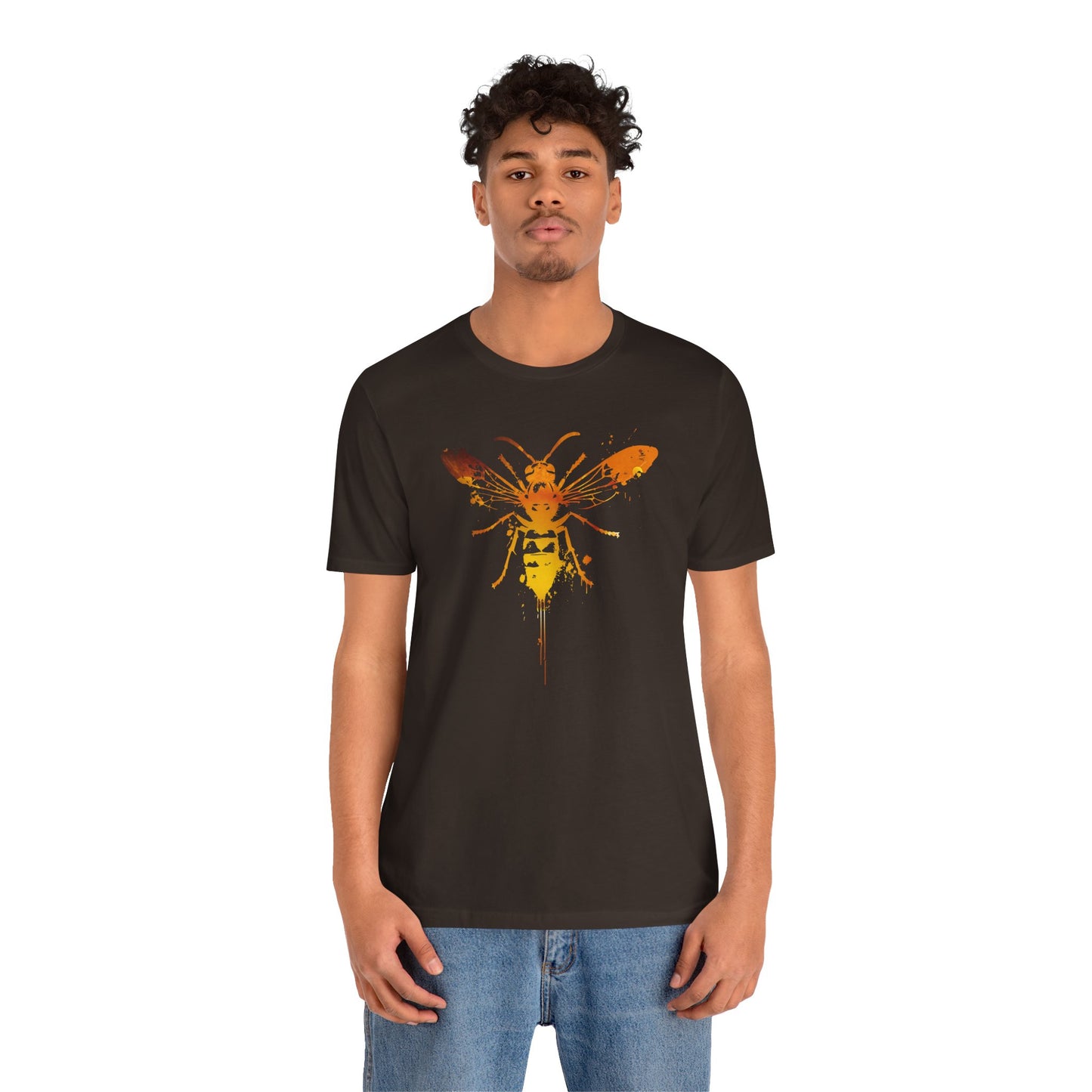Sting Like a Bee Graphic Tee — Orange Watercolor Bee Shirt