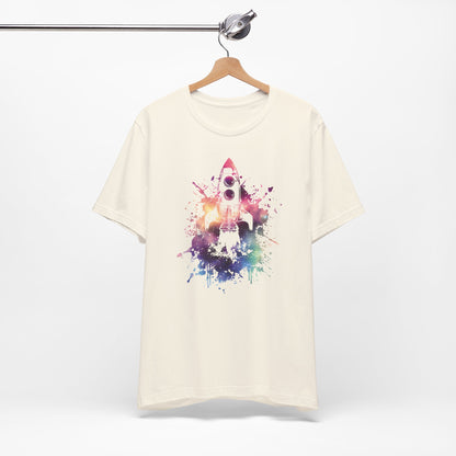 Rocket Ship T-Shirt — Colorful Space Launch Graphic Tee