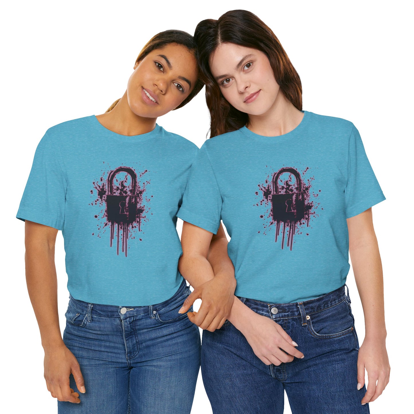 Locked Up Graphic Tee — Dark Splatter Lock Design