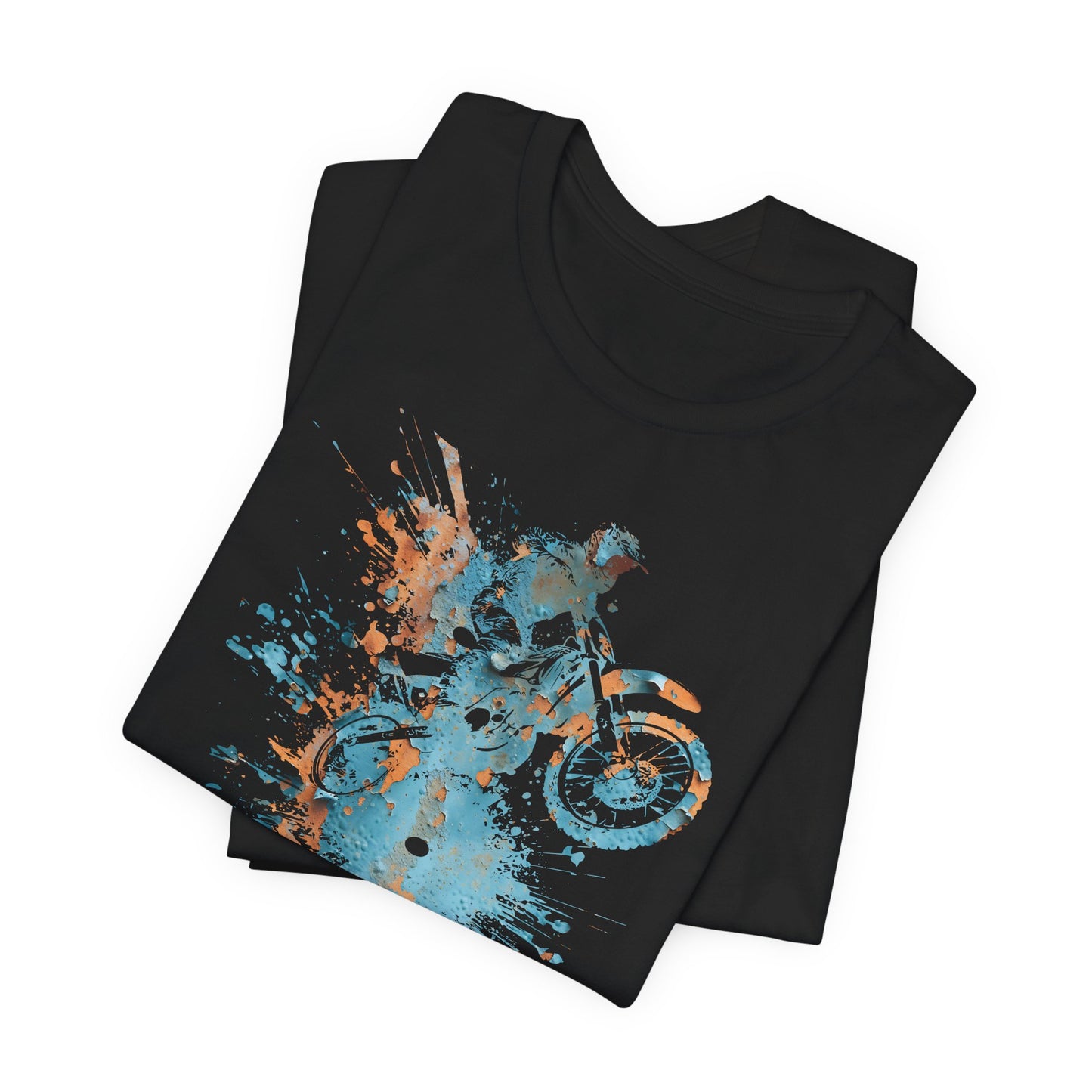Motocross Splash Graphic Tee — Dirt Bike Rider Art T-Shirt