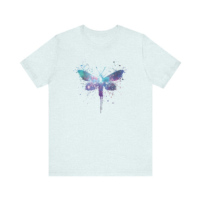 Galaxy Moth Graphic Tee - Watercolor Splatter Butterfly T-Shirt