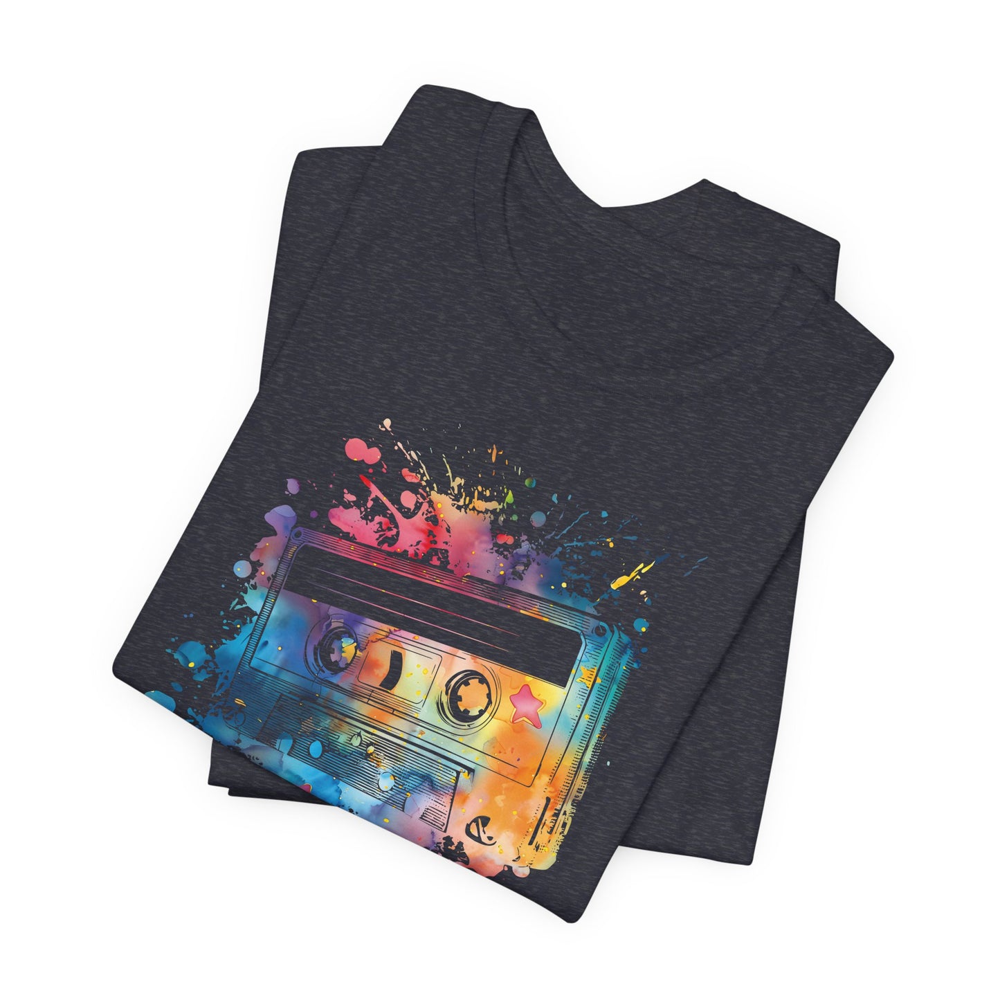 Retro Watercolor Cassette Tape T-Shirt — Vintage Music Tee
