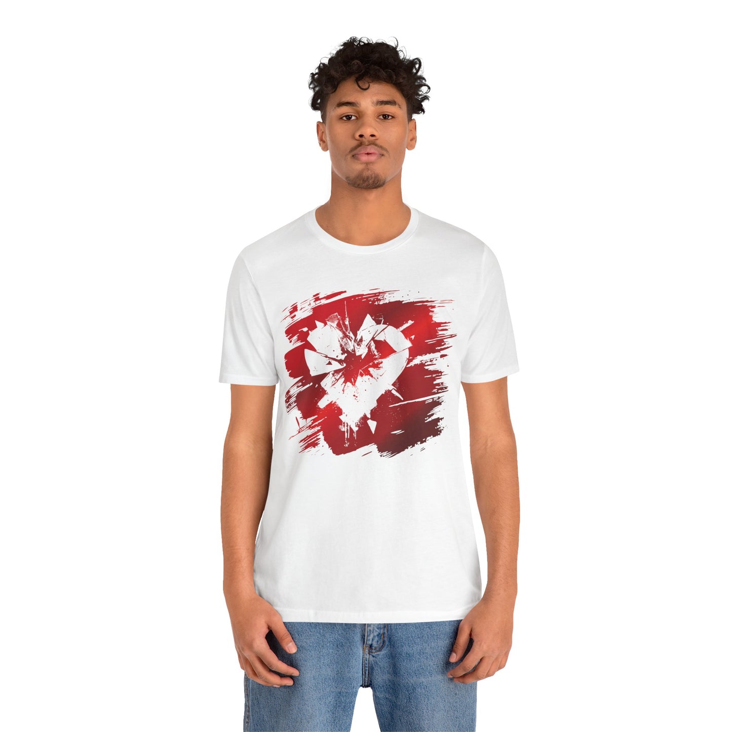 Broken Heart Brushstroke Tee — Distressed Red Heart Graphic Shirt
