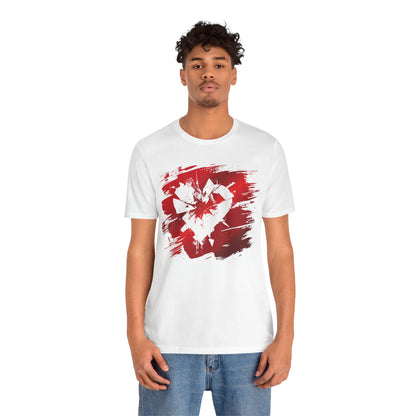 Broken Heart Brushstroke Tee — Distressed Red Heart Graphic Shirt