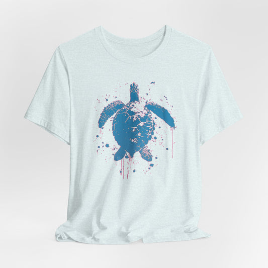 Blue Neon Sea Turtle T-Shirt — Ocean Beach Beachwear Tee