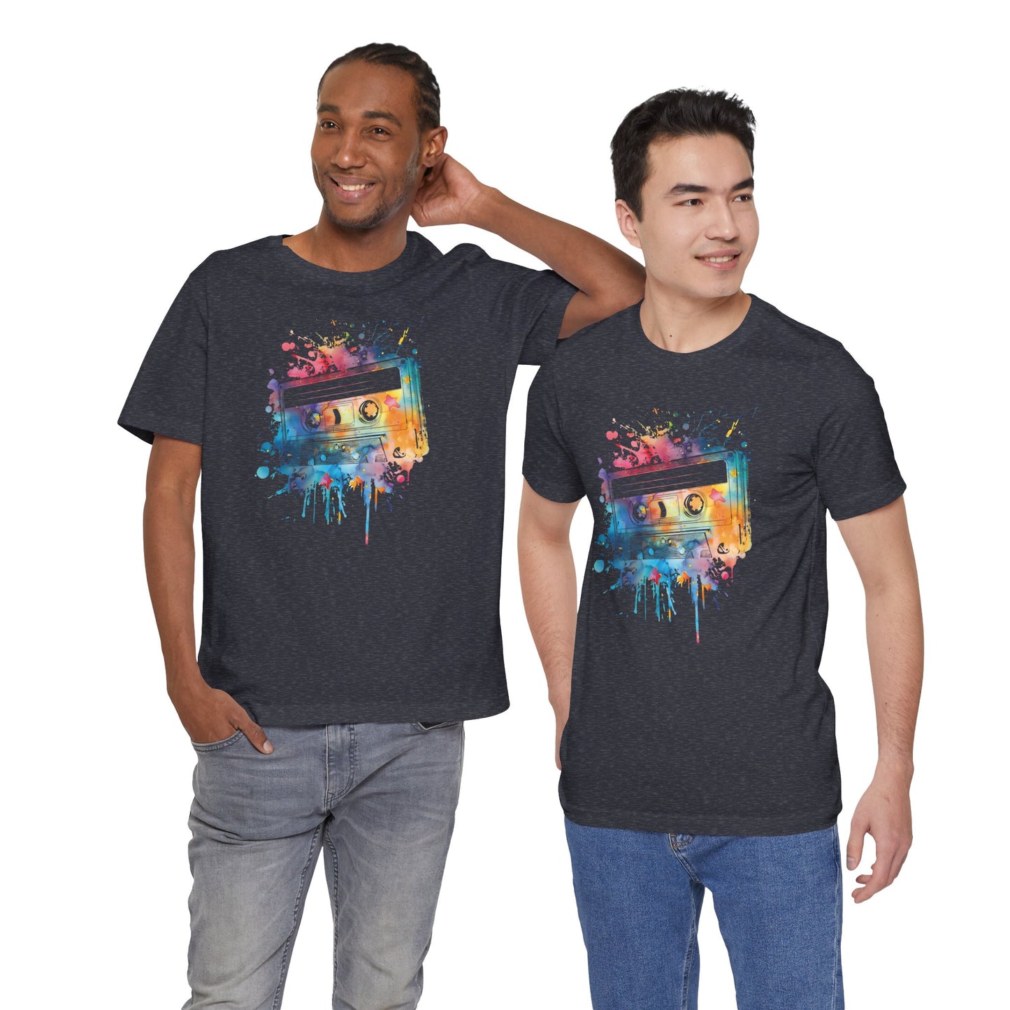 Retro Watercolor Cassette Tape T-Shirt — Vintage Music Tee