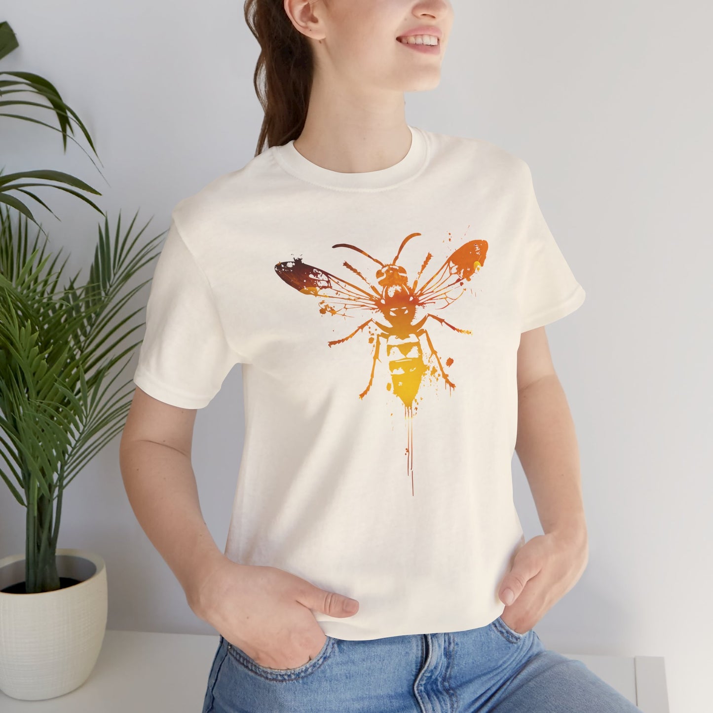 Sting Like a Bee Graphic Tee — Orange Watercolor Bee Shirt