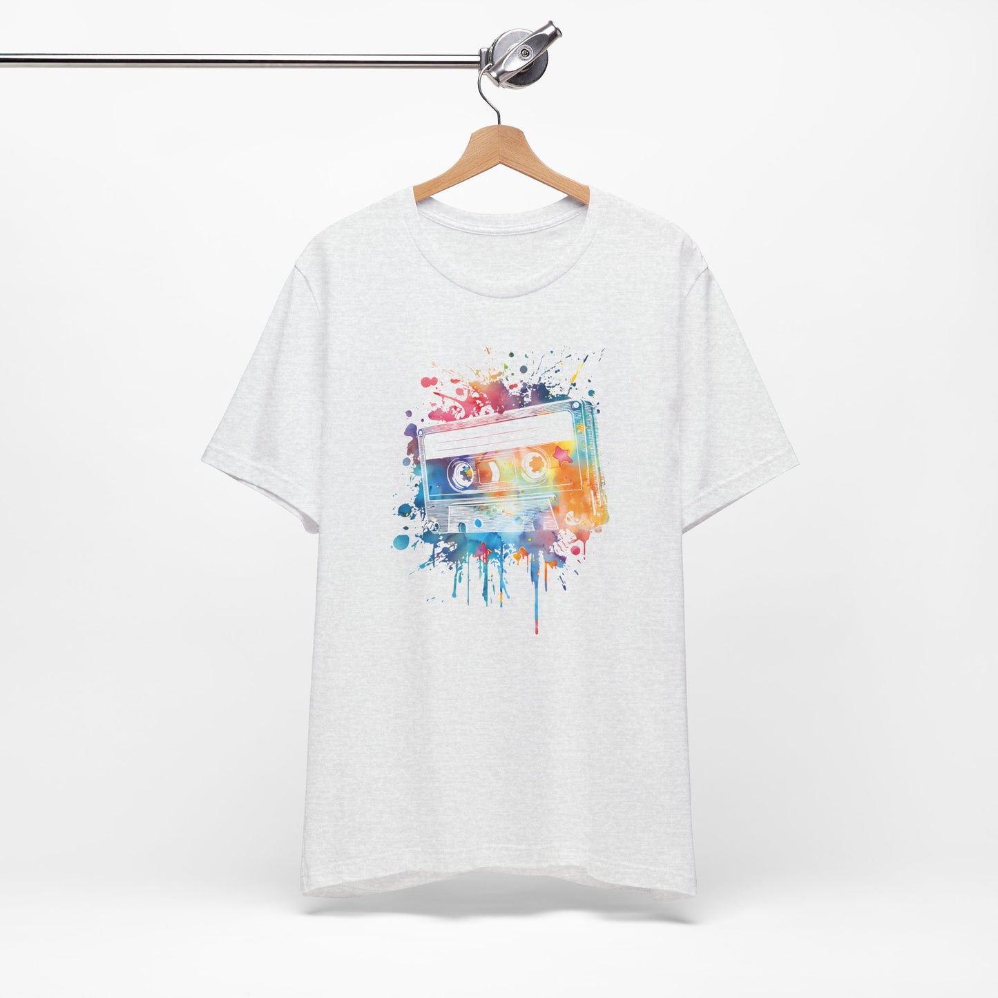 Retro Watercolor Cassette Tape T-Shirt — Vintage Music Tee
