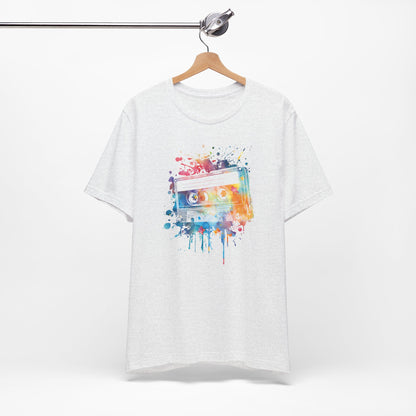 Retro Watercolor Cassette Tape T-Shirt — Vintage Music Tee