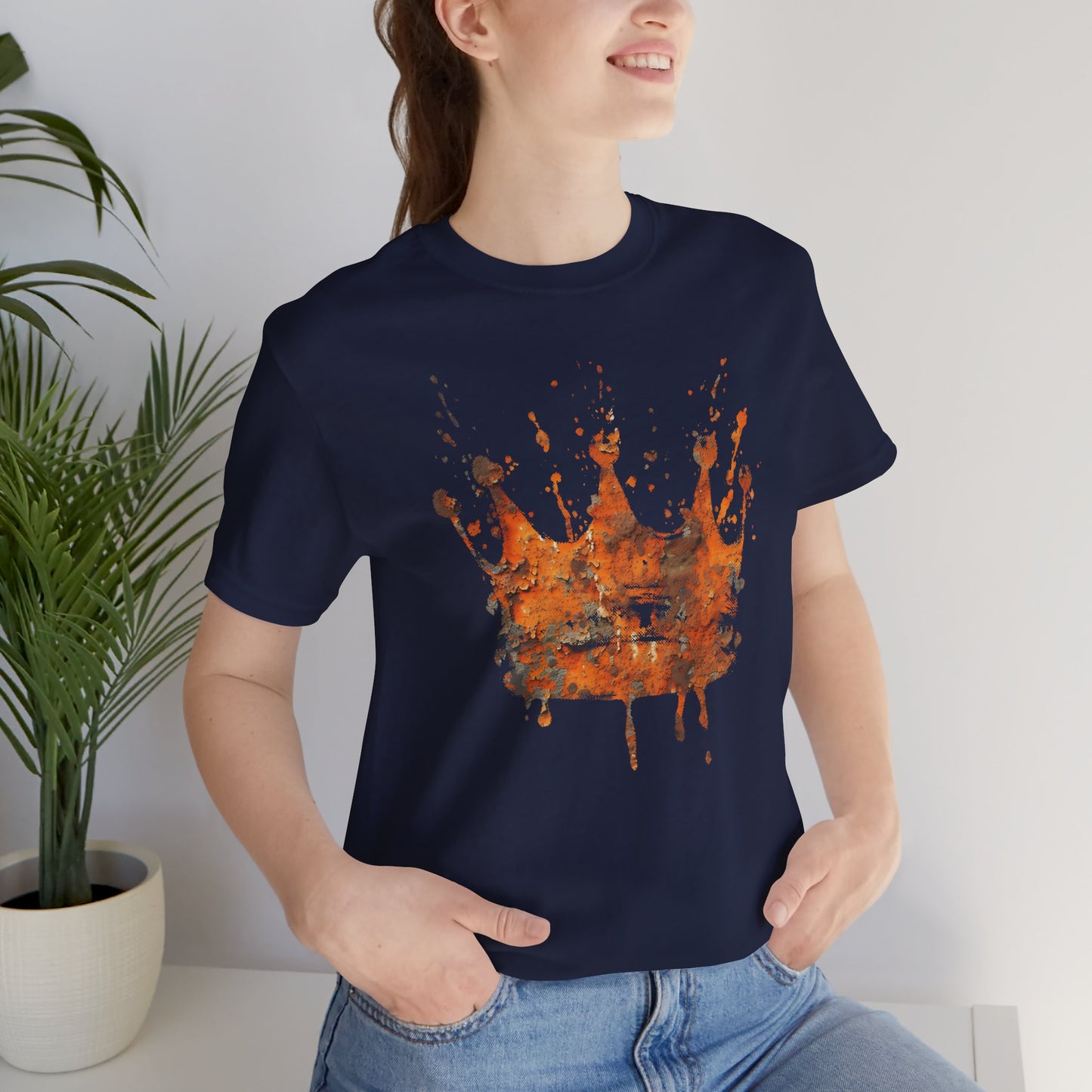 Weathered Kingdom T-Shirt — Watercolor Drip King Crown Graphic Tee