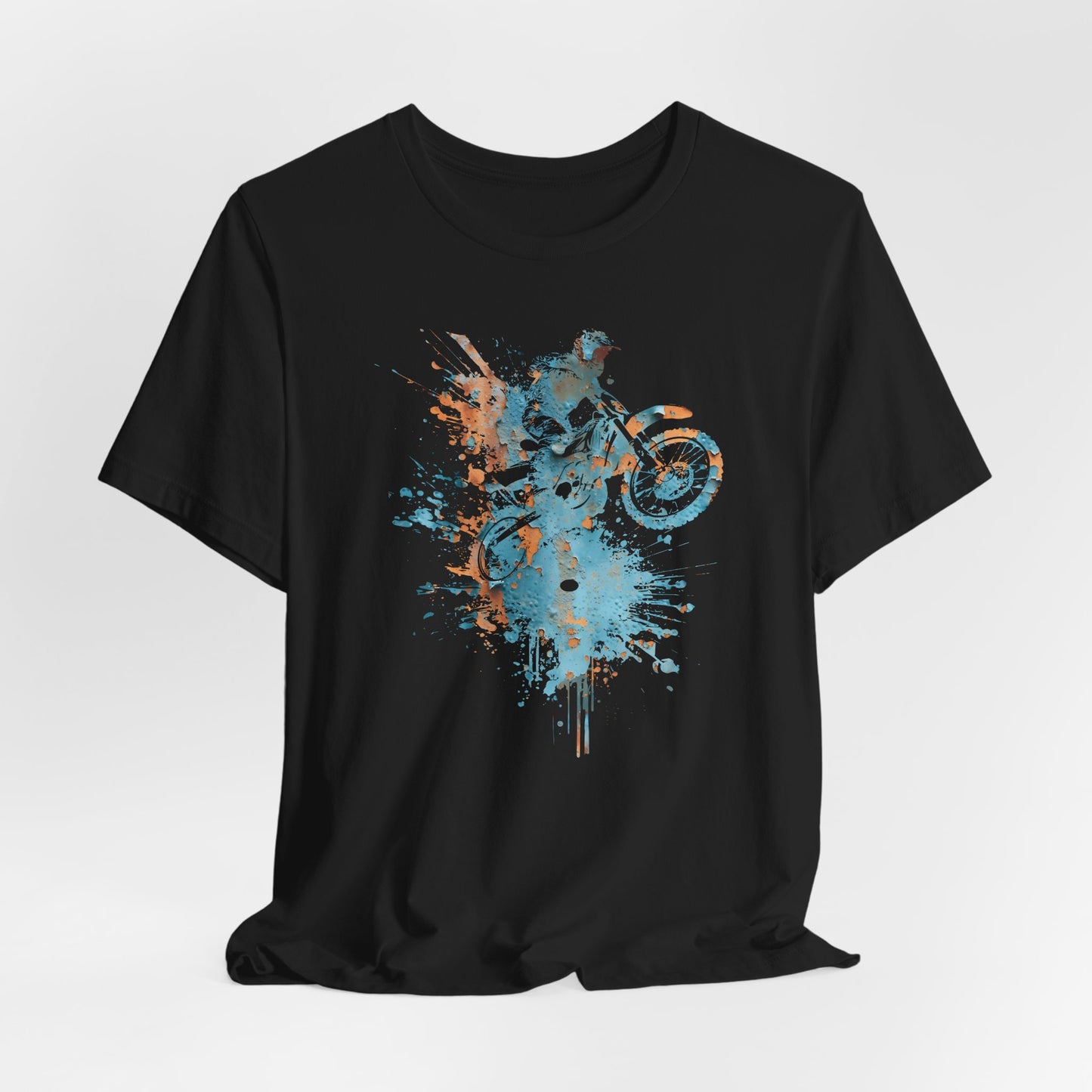 Motocross Splash Graphic Tee — Dirt Bike Rider Art T-Shirt