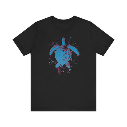 Blue Neon Sea Turtle T-Shirt — Ocean Beach Beachwear Tee