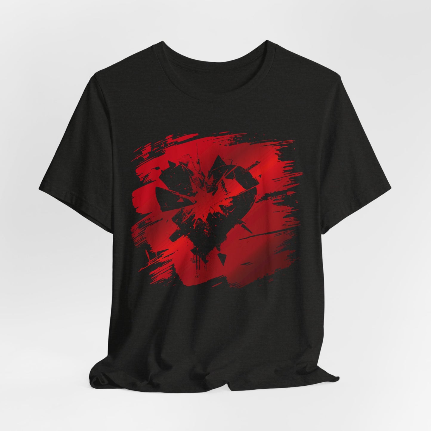 Broken Heart Brushstroke Tee — Distressed Red Heart Graphic Shirt