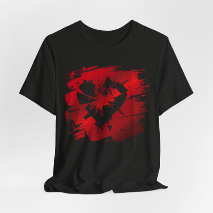 Broken Heart Brushstroke Tee — Distressed Red Heart Graphic Shirt