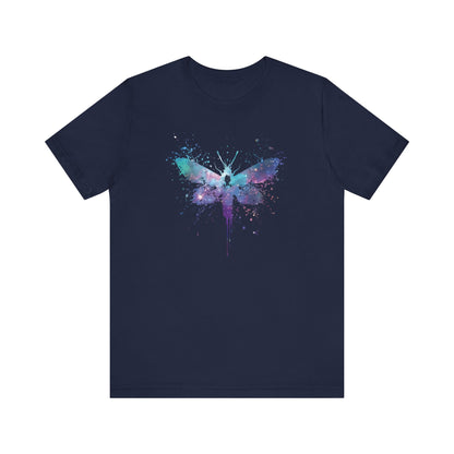 Galaxy Moth Graphic Tee - Watercolor Splatter Butterfly T-Shirt