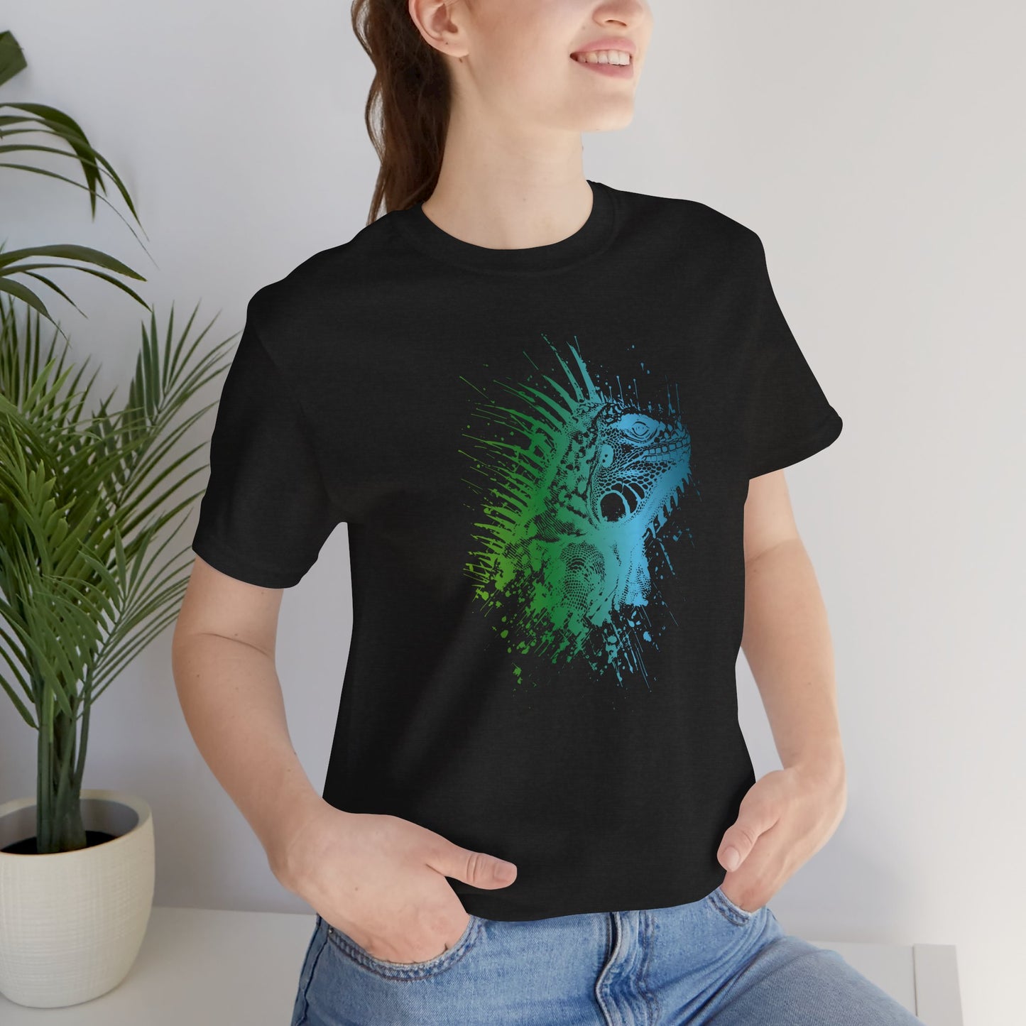 Iguana Splash T‑Shirt — Watercolor Reptile Graphic Tee
