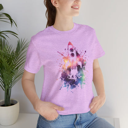Rocket Ship T-Shirt — Colorful Space Launch Graphic Tee