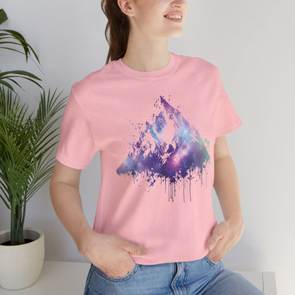 Space Mountain Watercolor Tee — Colorful Drip Peak Graphic T-Shirt