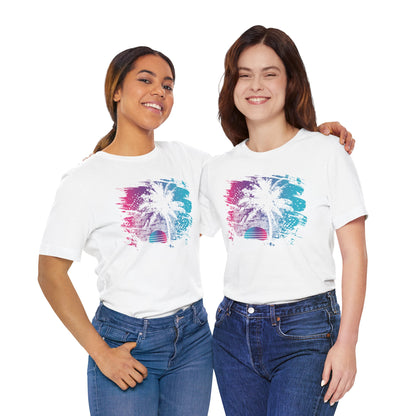 Retro Palm Sunset Tee — Vintage Beach Palm Tree T-Shirt