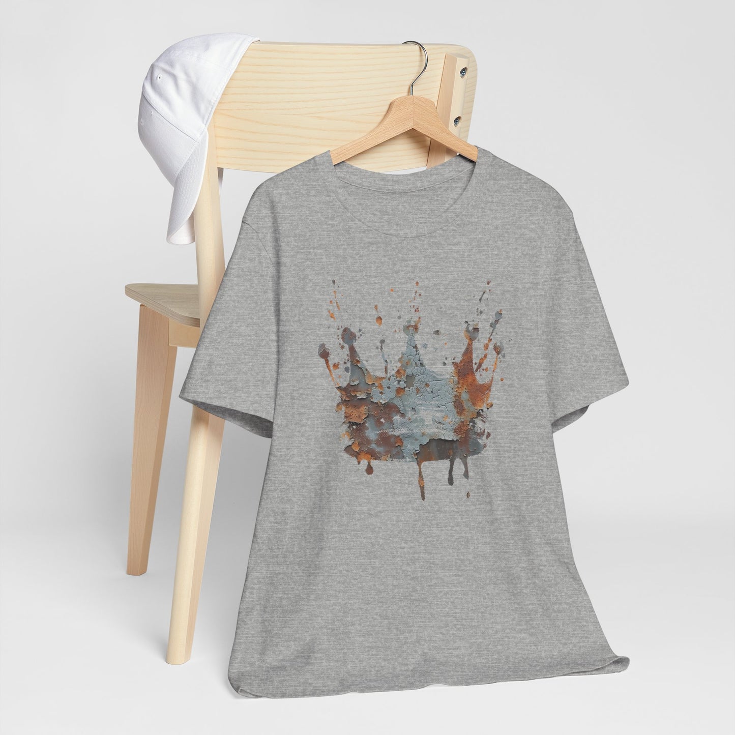 Weathered Kingdom T-Shirt — Watercolor Drip King Crown Graphic Tee