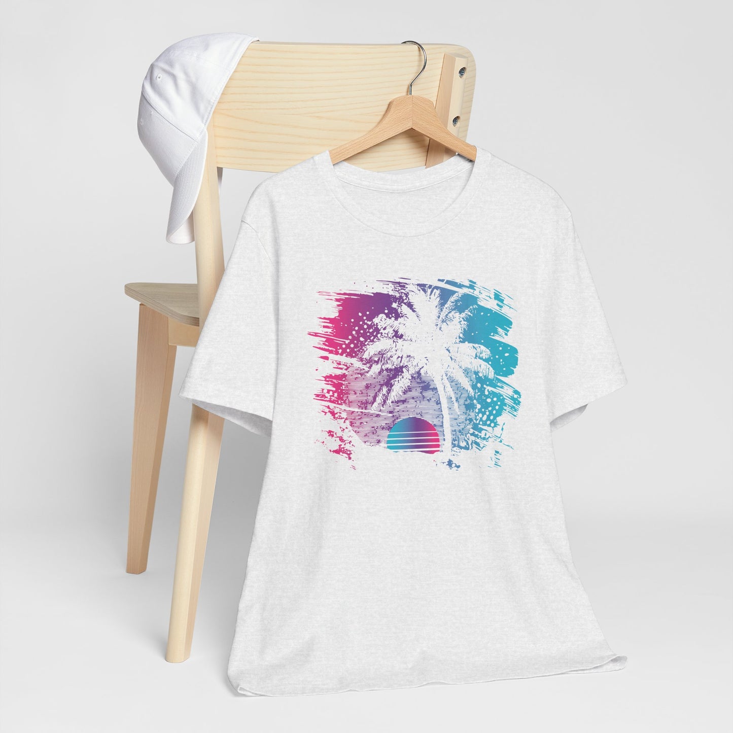 Retro Palm Sunset Tee — Vintage Beach Palm Tree T-Shirt
