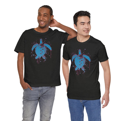 Blue Neon Sea Turtle T-Shirt — Ocean Beach Beachwear Tee