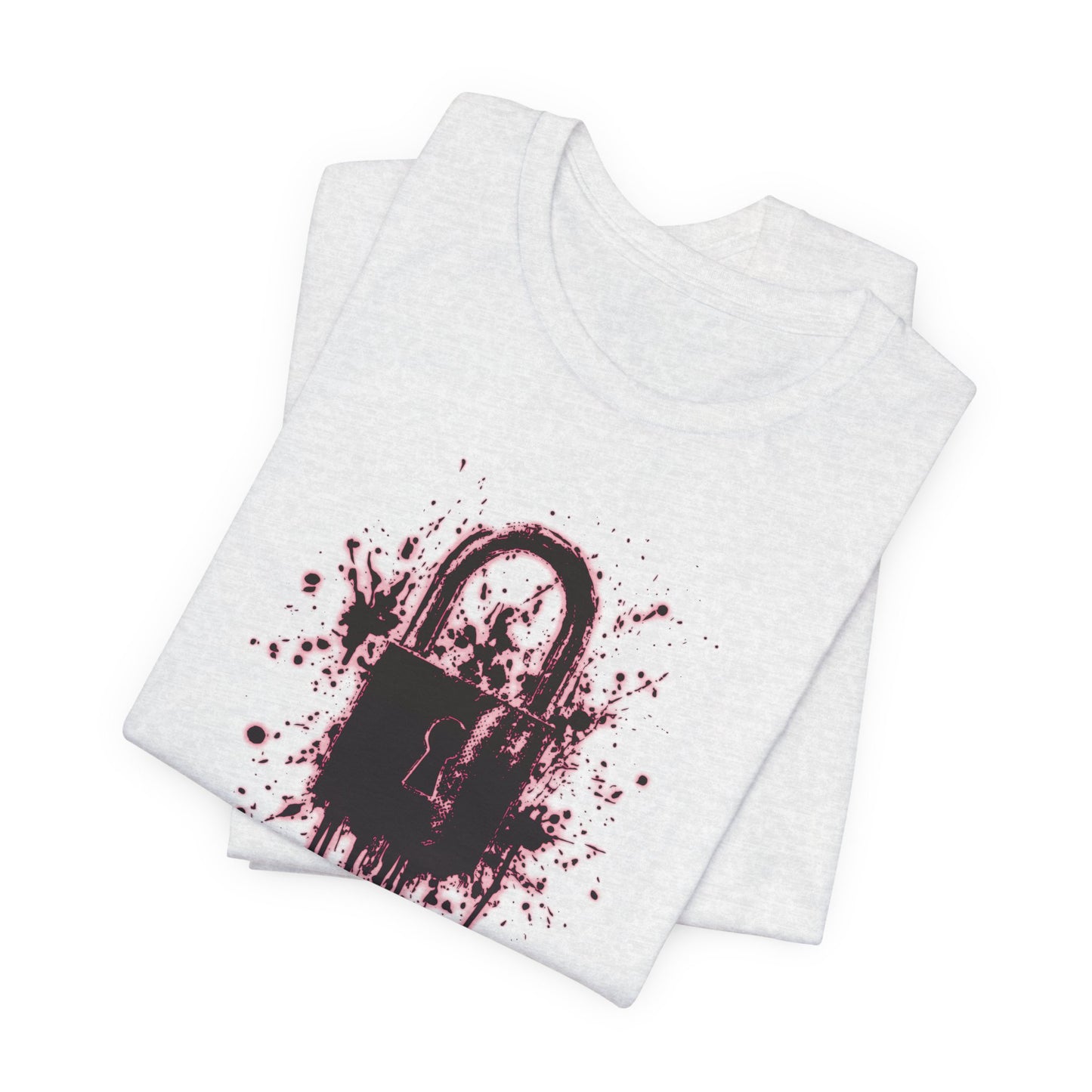 Locked Up Graphic Tee — Dark Splatter Lock Design