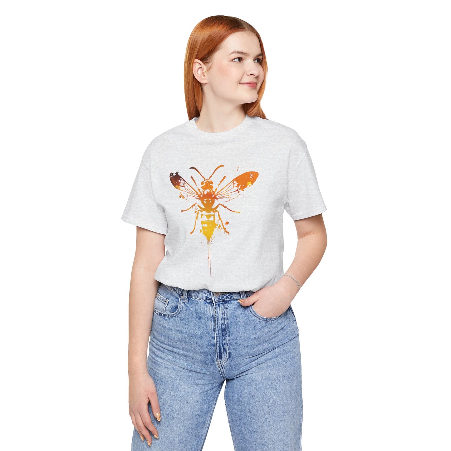 Sting Like a Bee Graphic Tee — Orange Watercolor Bee Shirt