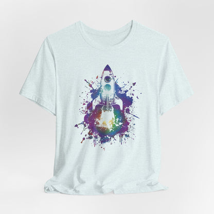 Rocket Ship T-Shirt — Colorful Space Launch Graphic Tee