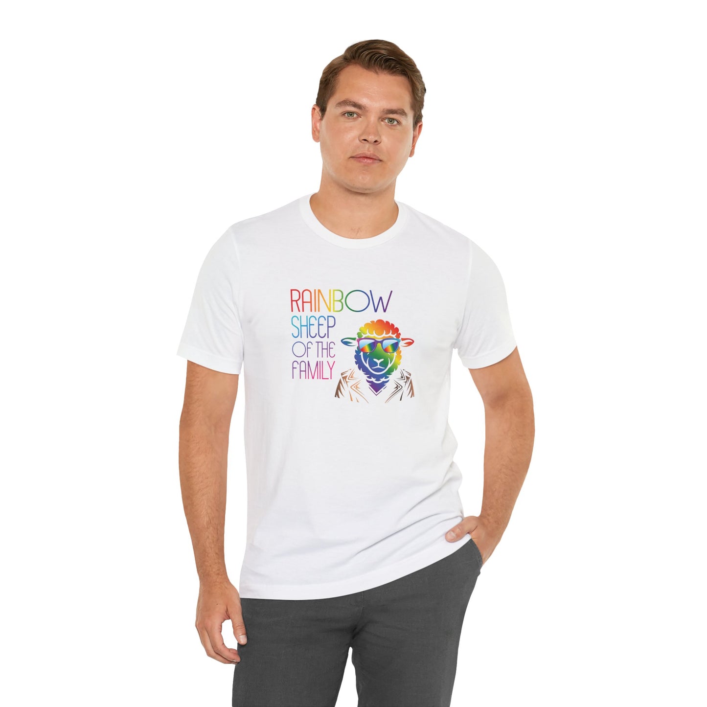 Rainbow Sheep of the Family T-Shirt — Colorful Pride Graphic Tee