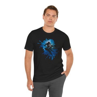 Watercolor Skateboarder T-Shirt — Blue Splash Graphic Tee