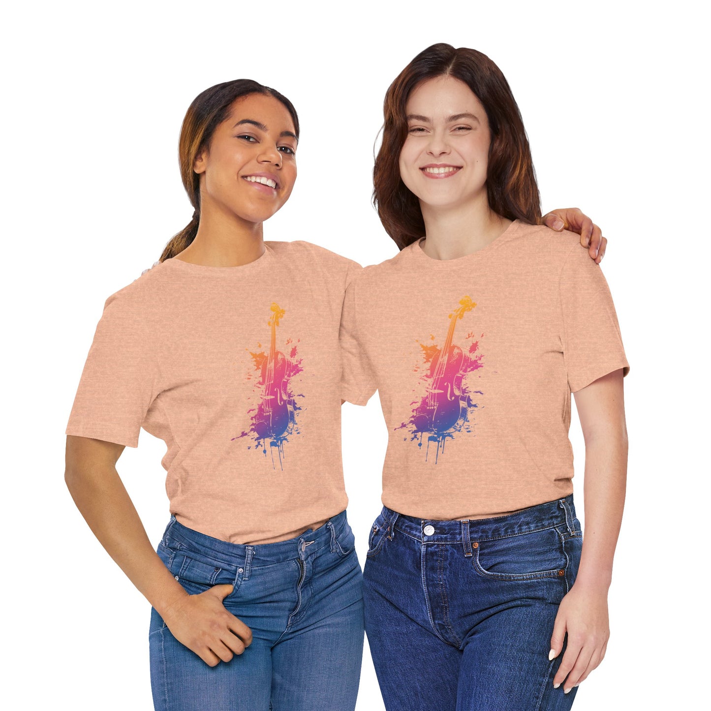 Colorful Violin Splash T-Shirt — Watercolor Musician Tee for Violinists & Music Lovers