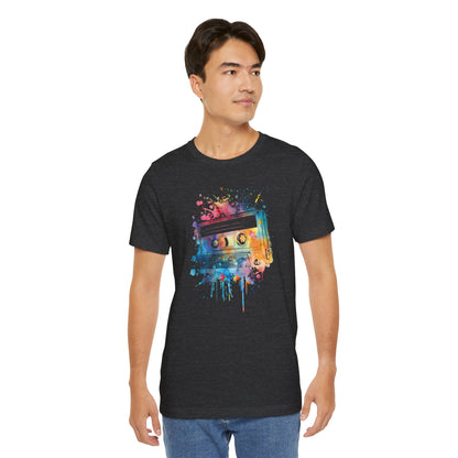 Retro Watercolor Cassette Tape T-Shirt — Vintage Music Tee