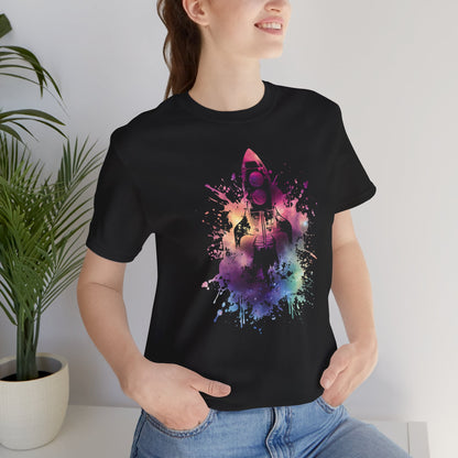 Rocket Ship T-Shirt — Colorful Space Launch Graphic Tee
